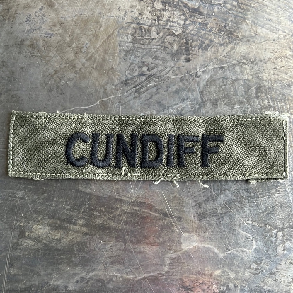 CUNDIFF Embroidered Vintage ‘Army Green’ Military Name Tape Patch